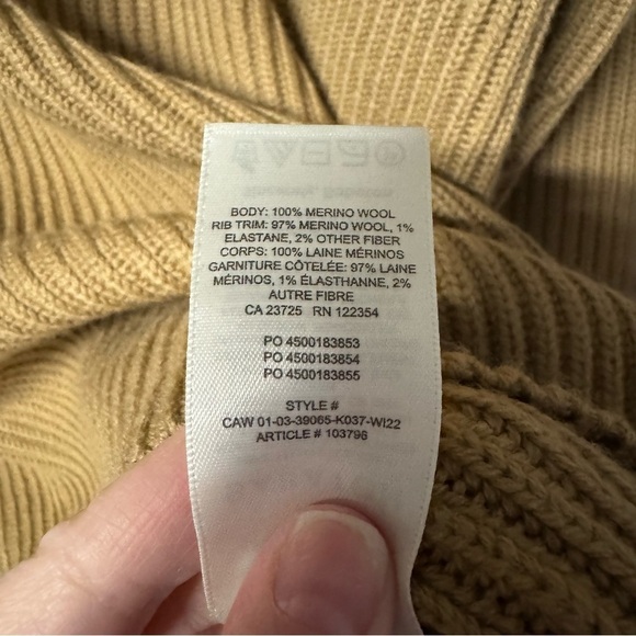 Aritzia Babaton sweater brown ribbed merino wool oversized - Picture 6 of 7